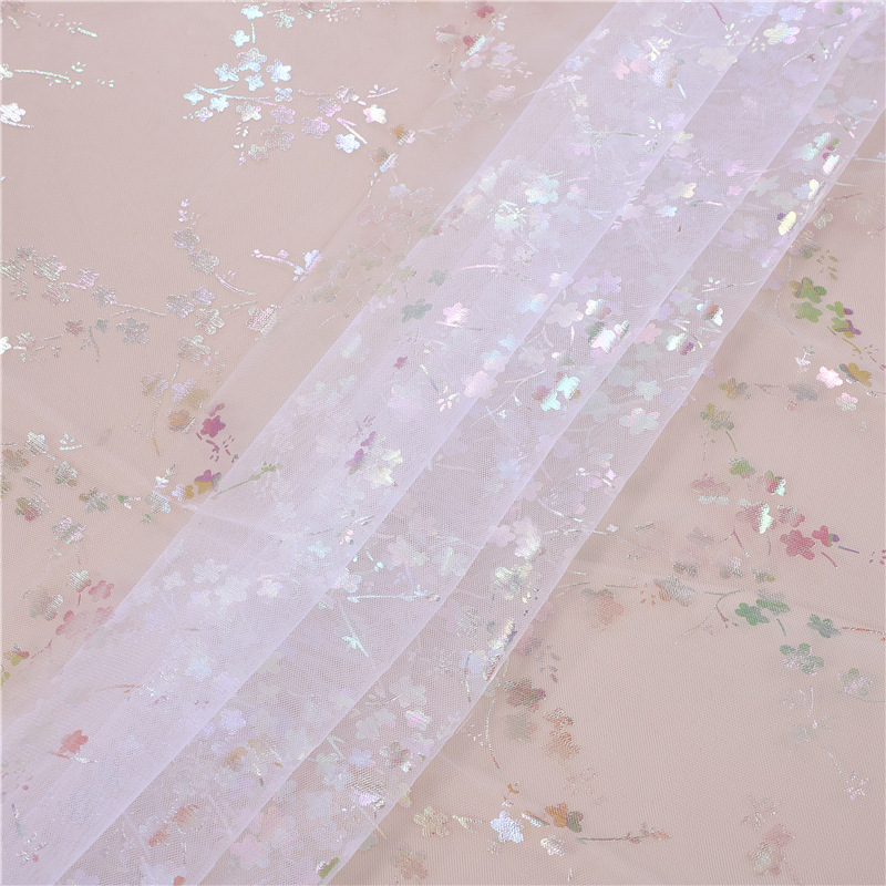 Little Plum Blossom Phantom Color Bronzing Mesh Leaves Bronzing Mesh Children's Clothing Clothing Accessories Toy Hat Decoration Princess Dress