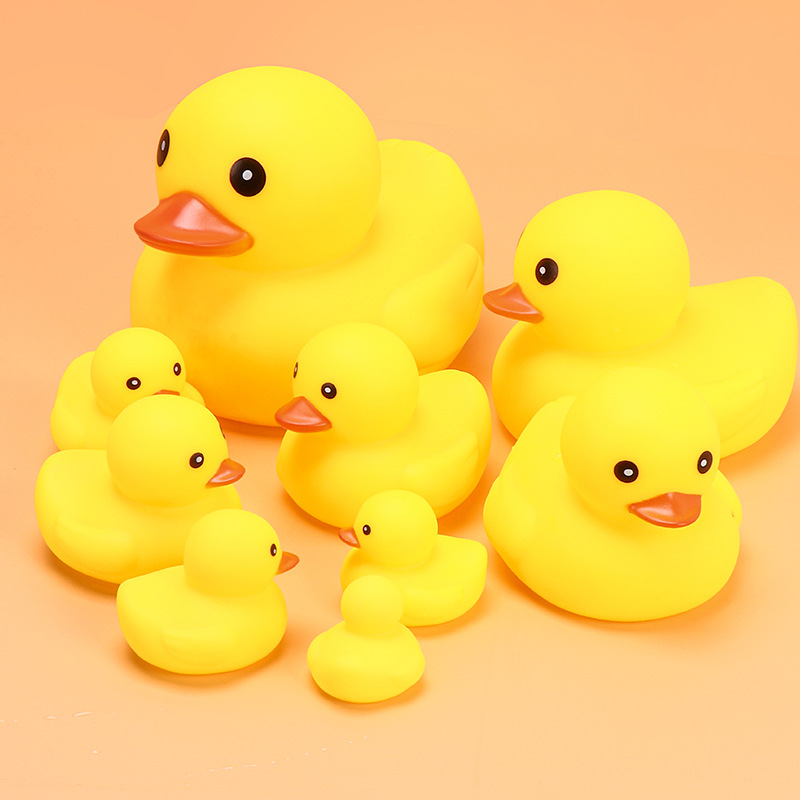 Picture of Baby Bathing and Water Toys, Kidsren's Soft Rubber Pinch and Screaming Little Yellow Duck, Baby Swimming Big Yellow Duck Cross-Border