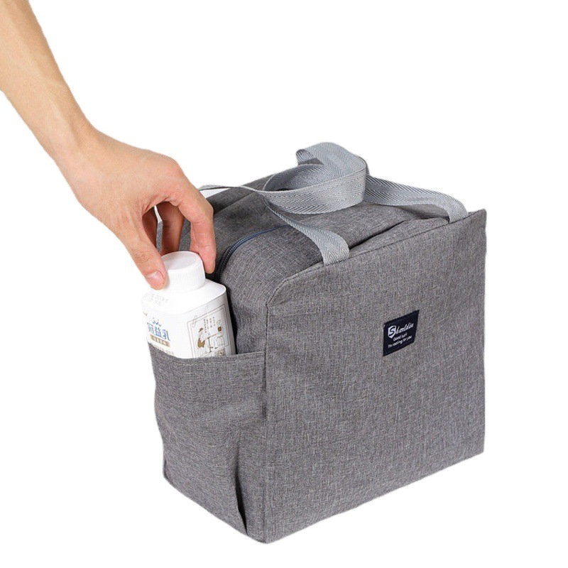 Cross-border Explosions Aluminum Foil Thickened Lunch Bag Double Pocket Lunch Bag Cationic Waterproof Insulation Lunch Box Bag