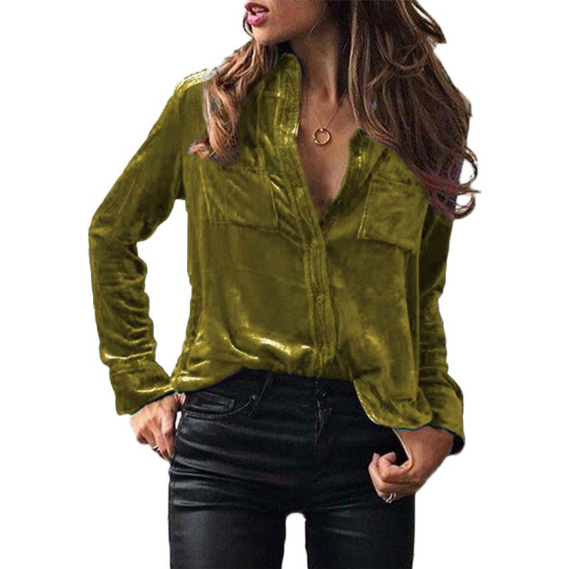 Picture of Spot Foreign Trade European and American Clothing Amazon Cross-Border Fashion Shirts Tops Spring and Autumn Temperament Long-Sleeved Shirts for Women Autumn