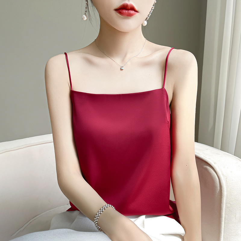 Picture of Camisole women's outer wear western style 2023 new suit inner base acetate satin slimming artificial silk top
