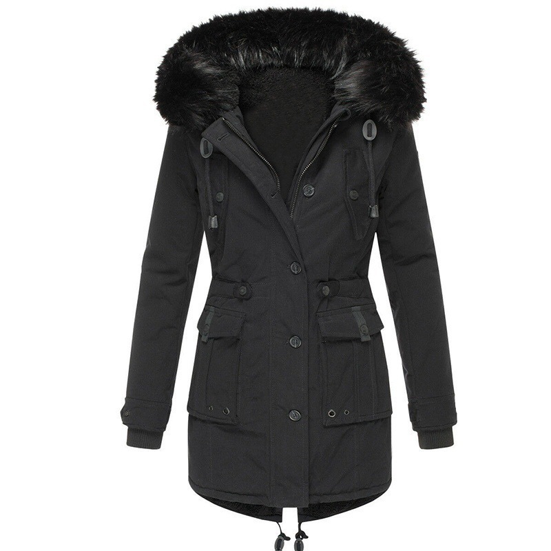 Winter Cotton Coat Pie Overcomes European Winter Velvet Thickeneded Cotton Coat Pie Coat
