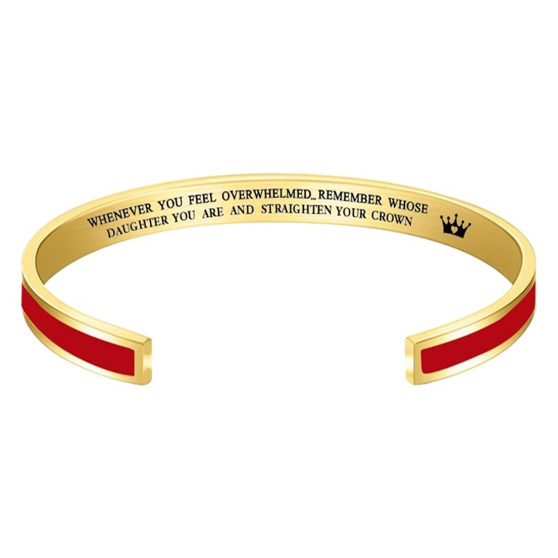 Bracelet Fashionable Titanium Steel Engraved Crown Colorful Mother Daughter Cross-Border Stainless Steel Electroplated Bracelet Yellow
