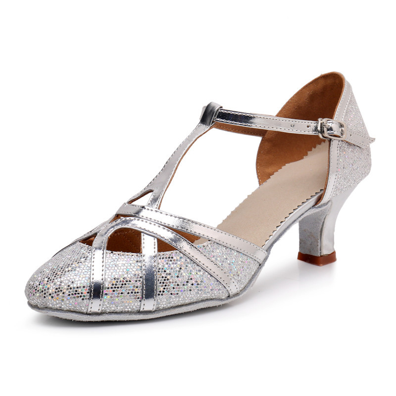 Picture of New women's high heel modern dance shoes soft bottom dancing shoes indoor professional Latin dance shoes adult foreign trade practice shoes