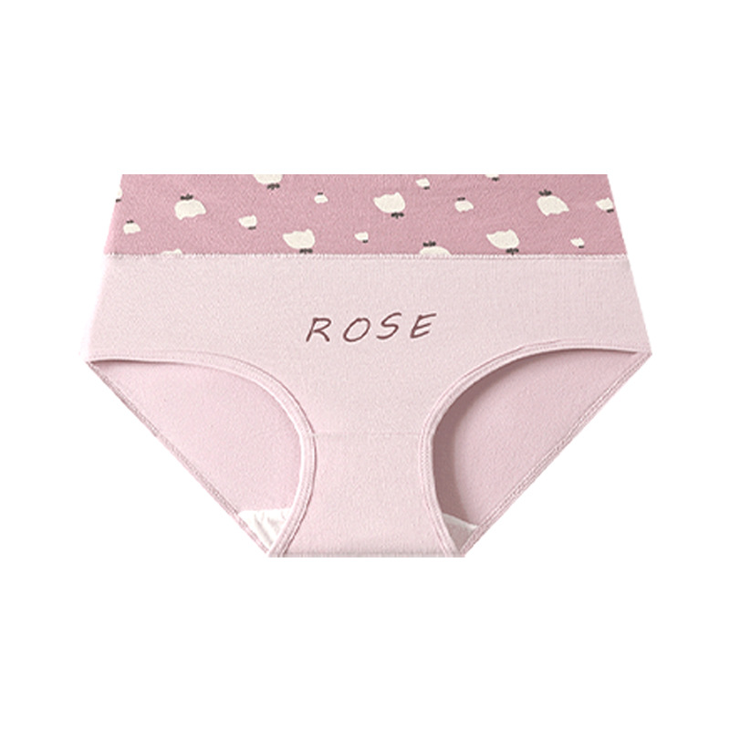 Picture of Japanese Style Women's Pure Cotton Printed Large Size 7A Seamless Antibacterial Tummy Control Cute Girl Triangle Student Panties