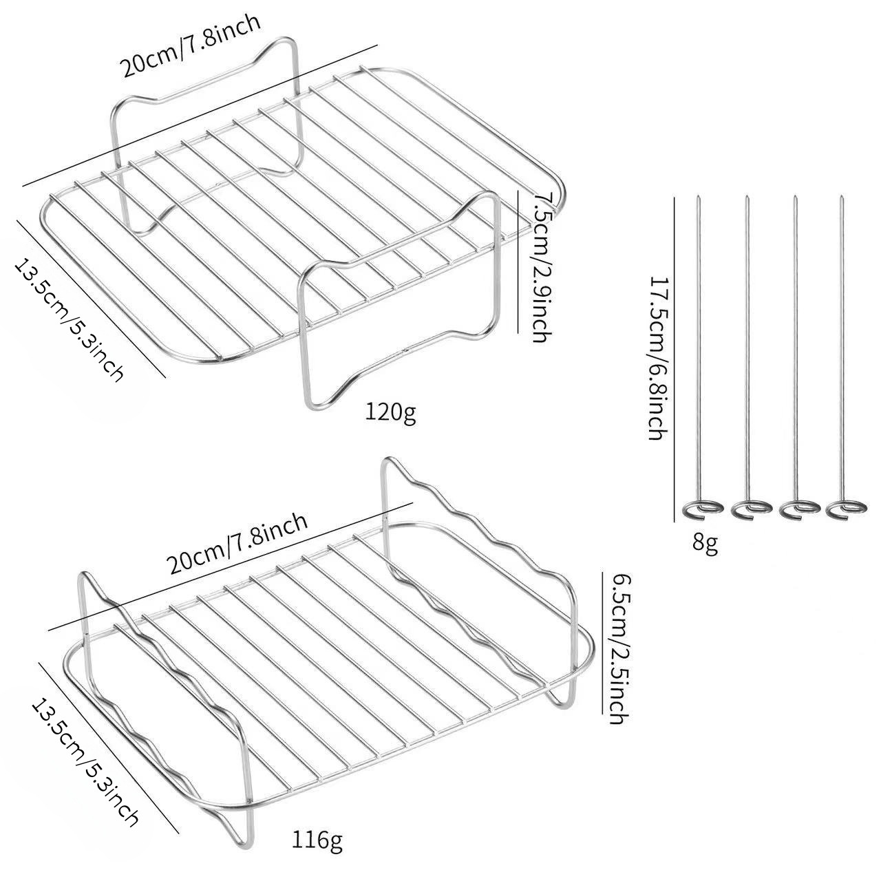 Picture of Air fryer barbecue rack 304 stainless steel vertical kebab rack dehydrating rack barbecue stand toast bread rack