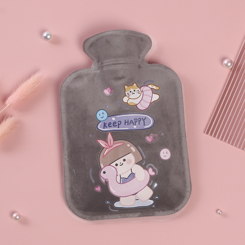 Picture of Customized new short plush hot water bag filled with water hot water bag filled with water hot water bag printed LOGO hand warmer