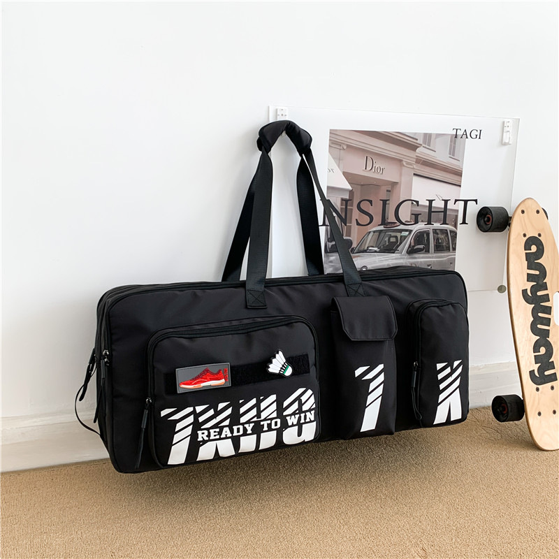 Picture of New badminton bag shoulder rectangular bag generous bag large capacity portable tennis bag men and women sports fitness