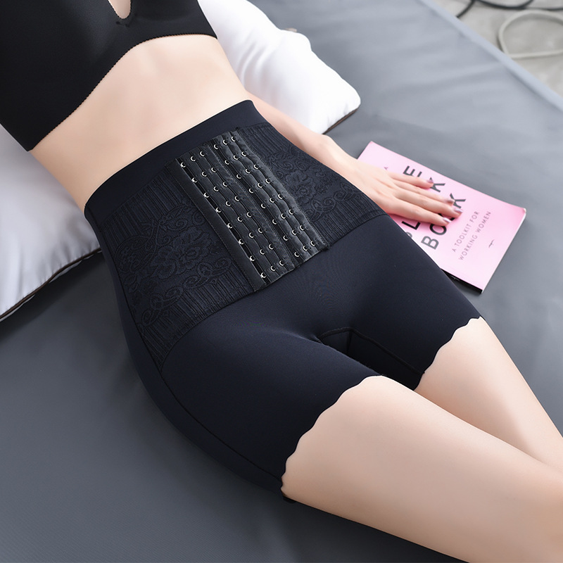 Ice Silk Six-breasted Abdominal Pants Women's Body-shaping Hip-lifting Pants Postpartum Underwear Waist-shaped Anti-walking Leggings
