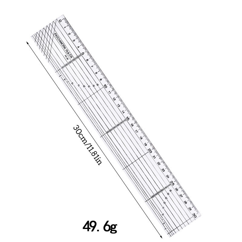 Picture of Acrylic Patchwork Ruler Cutting Ruler Double Color Long Square Ruler Sewing Ruler Patchwork Tool DIY Color Ruler