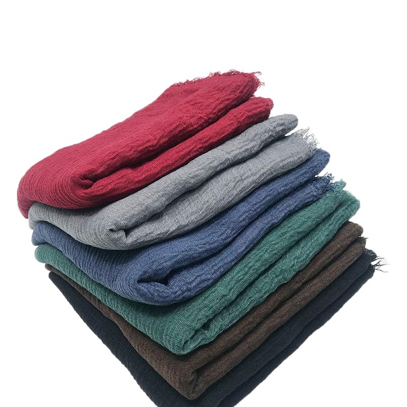 Cross-border AliExpress women's closed toe shawl scarf ring velvet TR cotton monochrome split wrinkle towel one-piece delivery