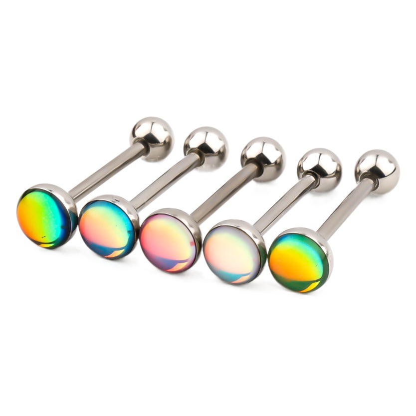 Laser tongue nail lip nail ear nail ear bridge milk DingTalk tongue nail titanium steel hot girl body piercing jewelry 316L cross-border