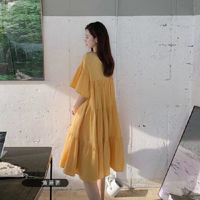 Picture of plus size Women's Summer Dress Summer Long Skirt Korean European and American Style Summer chubby girl Fashion plus size dress Women's plus size