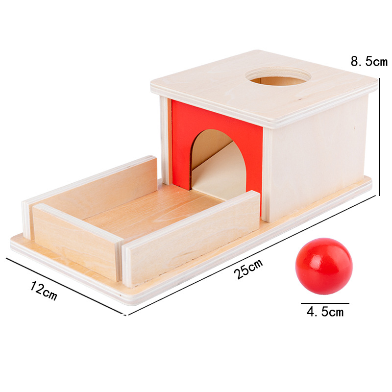 Picture of Montessori Toys 0-3 Wooden Drawer Box Kindergarten Textile Drum Target Box Montessori Early Education Educational Toys