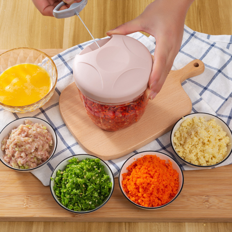 Picture of Multi-functional hand-pulled meat grinder household vegetable chopper kitchen dumpling stuffing meat chopper round garlic chopper