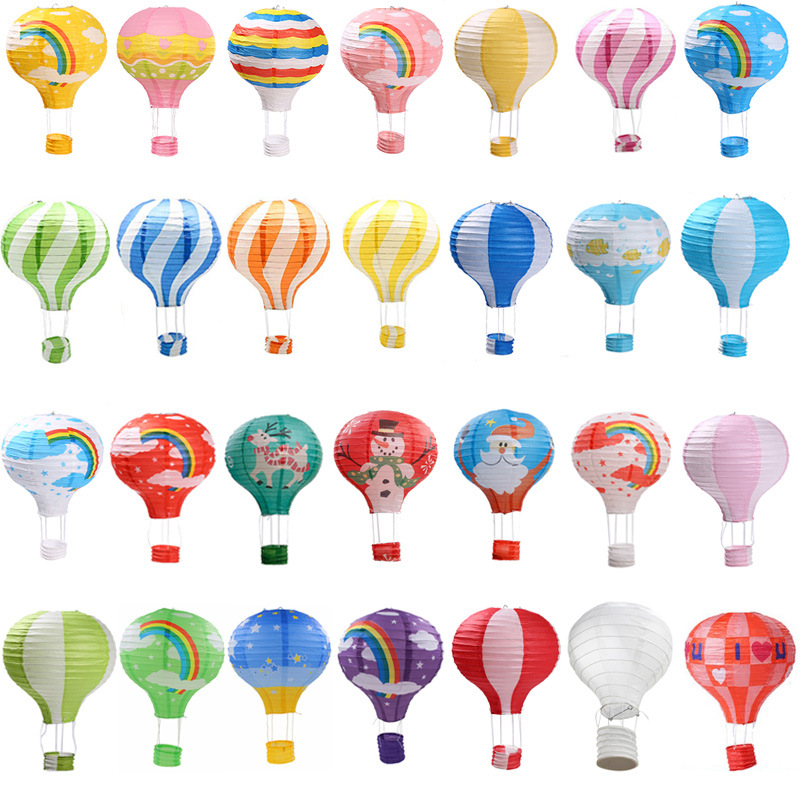 Picture of Hot Air Balloon Paper Lantern Decoration Shopping Mall Store Celebration Kindergarten Corridor Hanging Decoration Birthday Party Celebration Venue Layout