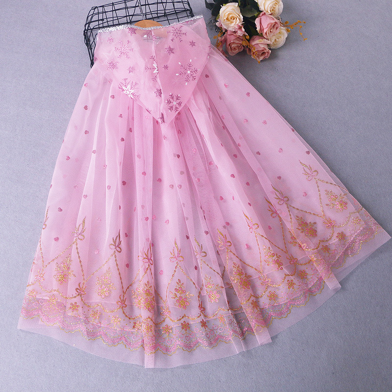 Picture of Frozen Cape Thin Children's Stylish Mesh Cloak Cosplay Costume Hooded for Going Out