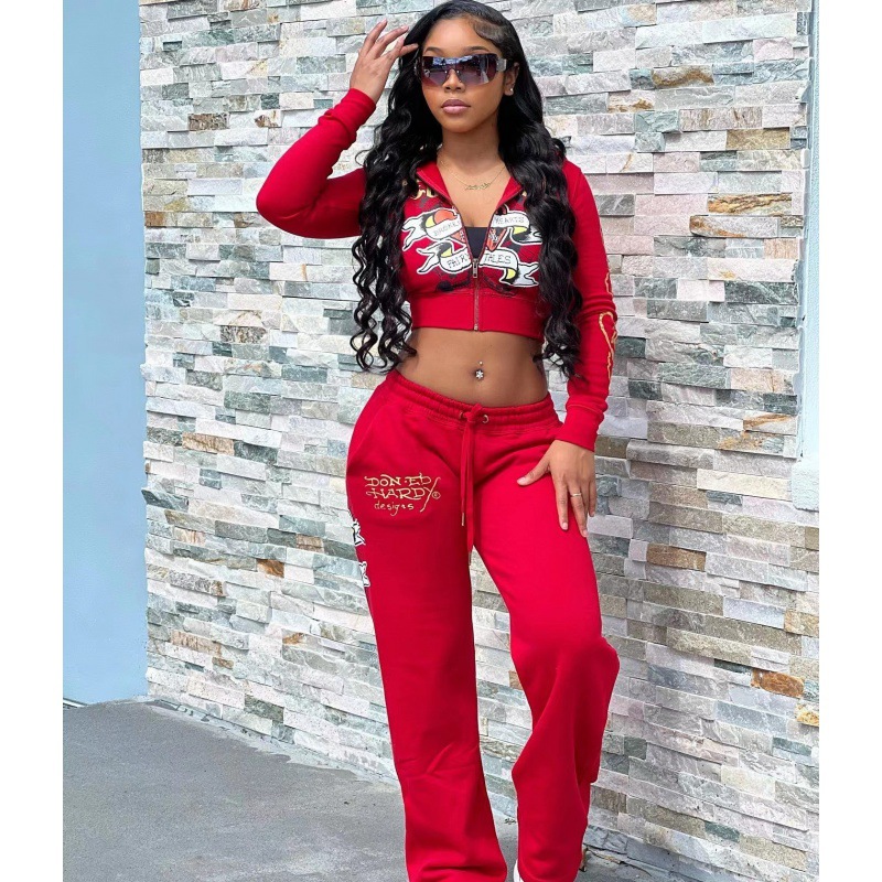 Picture of 2024 Amazon European and American Clothing Cross-Border Foreign Trade Casual Street Printing 2-Piece Bestie Outfit Multi-Color Suit
