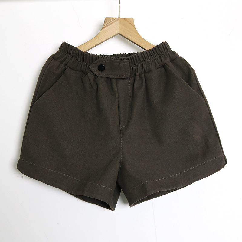 Picture of 2022 Spring and Autumn New Korean Version High-Waisted Slimming A-Line Shorts for Women with Elastic Waist and Wide Legs, Bootcut Pants 220839, Leg-Lengthening Effect