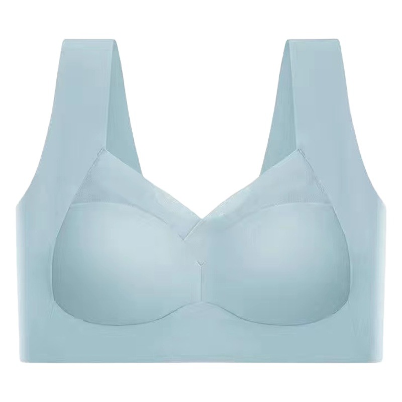 Hot New Summer Girls V-Neck Integrated Chest Pad Women's Seamless Ice Silk Beauty Back Wrap Bra Underwear Women