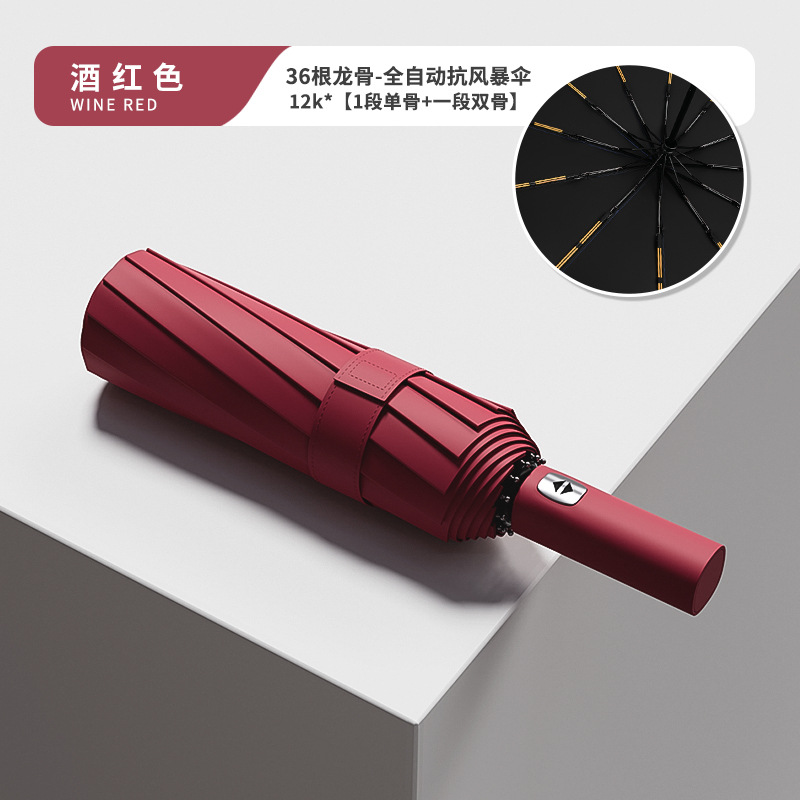 Picture of 60-Bone Fully Automatic Umbrella for Women, Rain or Shine, Large Reinforced Foldableing, Wind-Resistant, Men's Sunshade, Sun Protection, Uv Rays
