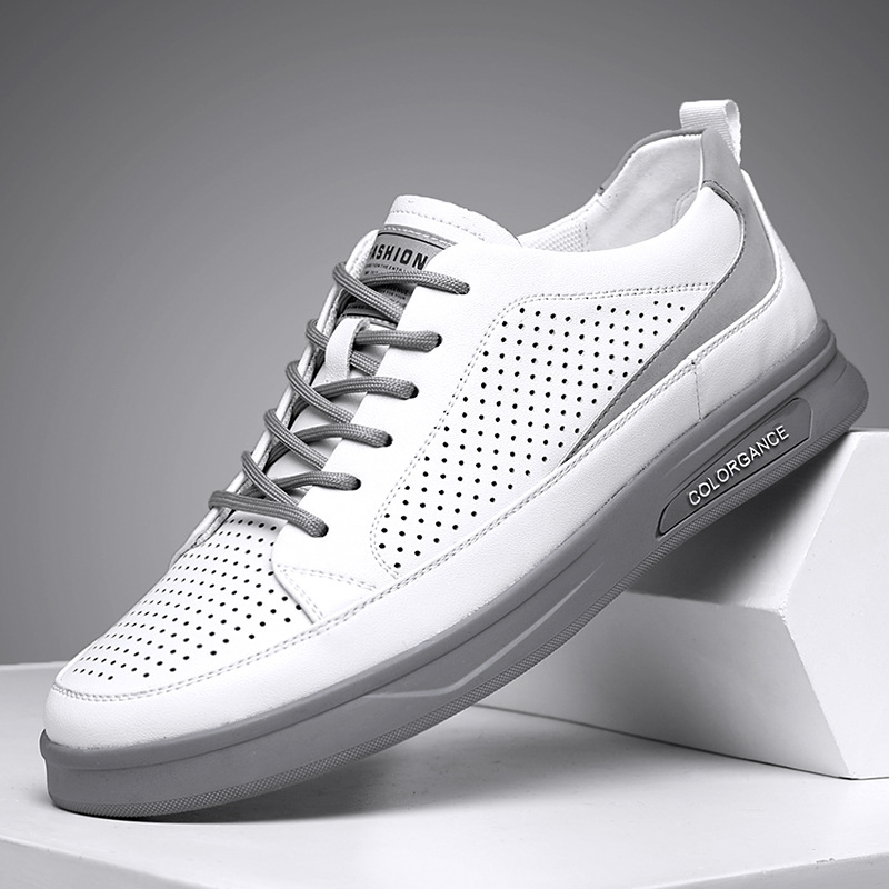 Men's shoes 2025 summer new white casual hollow hole sandals men's breathable shoes tide a generation of hair