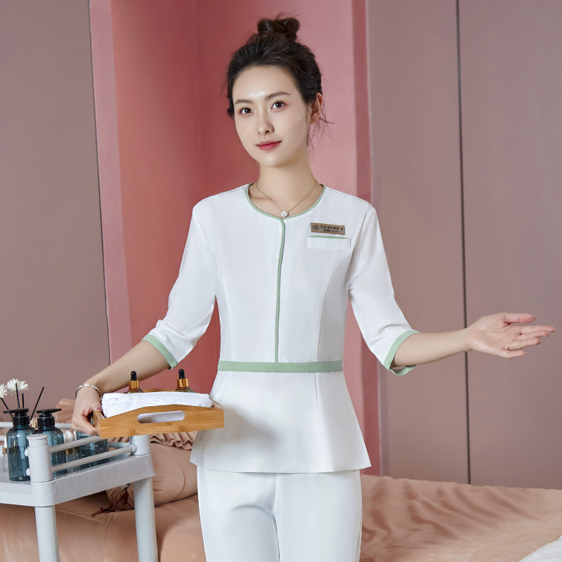 Picture of High-end beauty salon beautician work clothes female temperament suit spa health salon foot bath pedicure shop technician work clothes