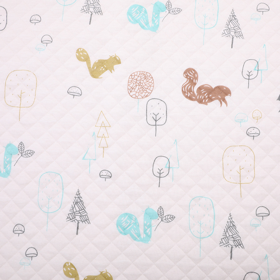 Picture of Original White Diamond Lattice Jacquard Air Layer Printed Baby Quilted Fabric Baby's Sleeping Bag Quilted Fabric