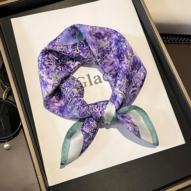 Picture of 2024 New Style Silk Scarves Women's Spring and Summer Fashion Printed 100 Mulberry Silk Small Square Scarf South Korea Ribbon Scarf