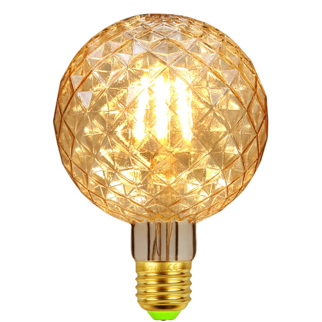Retro Special-Shaped Lamp G95 Pineapple Gold Transparent Led Hard Filament Bedroom Living Room Bar Personalized Decorative Light Bulb