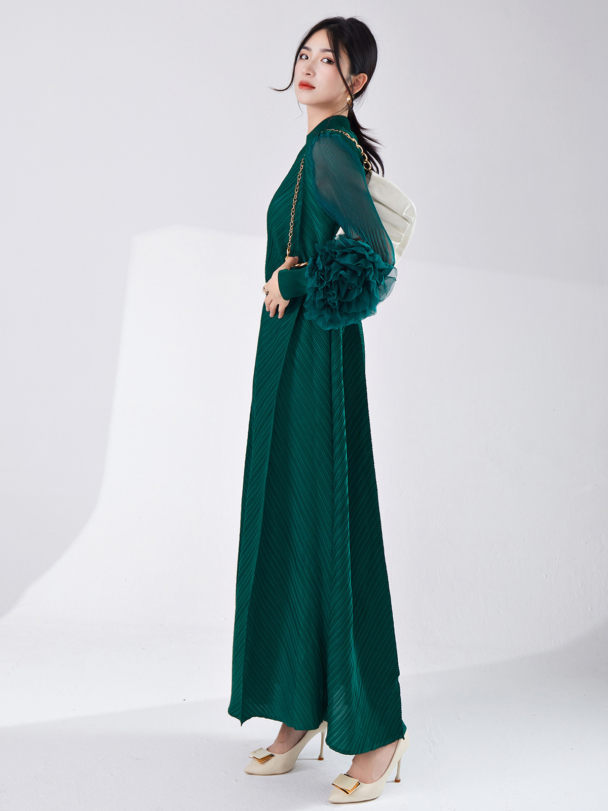 Picture of Cross-Border Aliexpress Popular Miyake Dress Long Skirt Loose Large Size High-End Women's Elegant Dress Skirt
