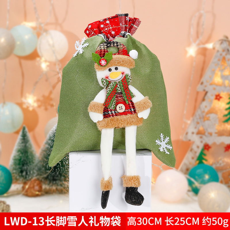 Picture of Christmas Gift Bag Apple Bag Large Bezel Drawstring Gift Bag Christmas Decoration Accessories Props Scene Layout
