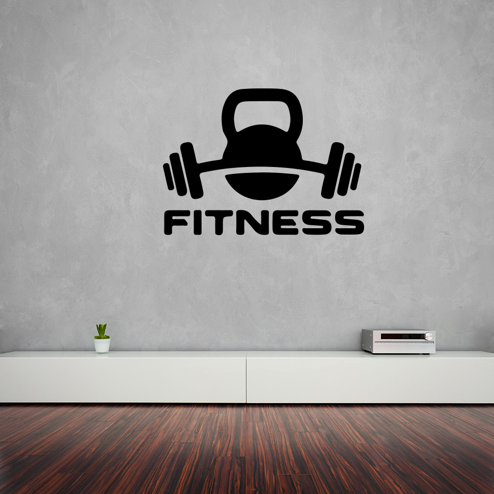 Fitness Weightlifting Fitness Living Room Bedroom Gym Wall Sticker Export Manufacturer European and American Proverbs Paper Js007