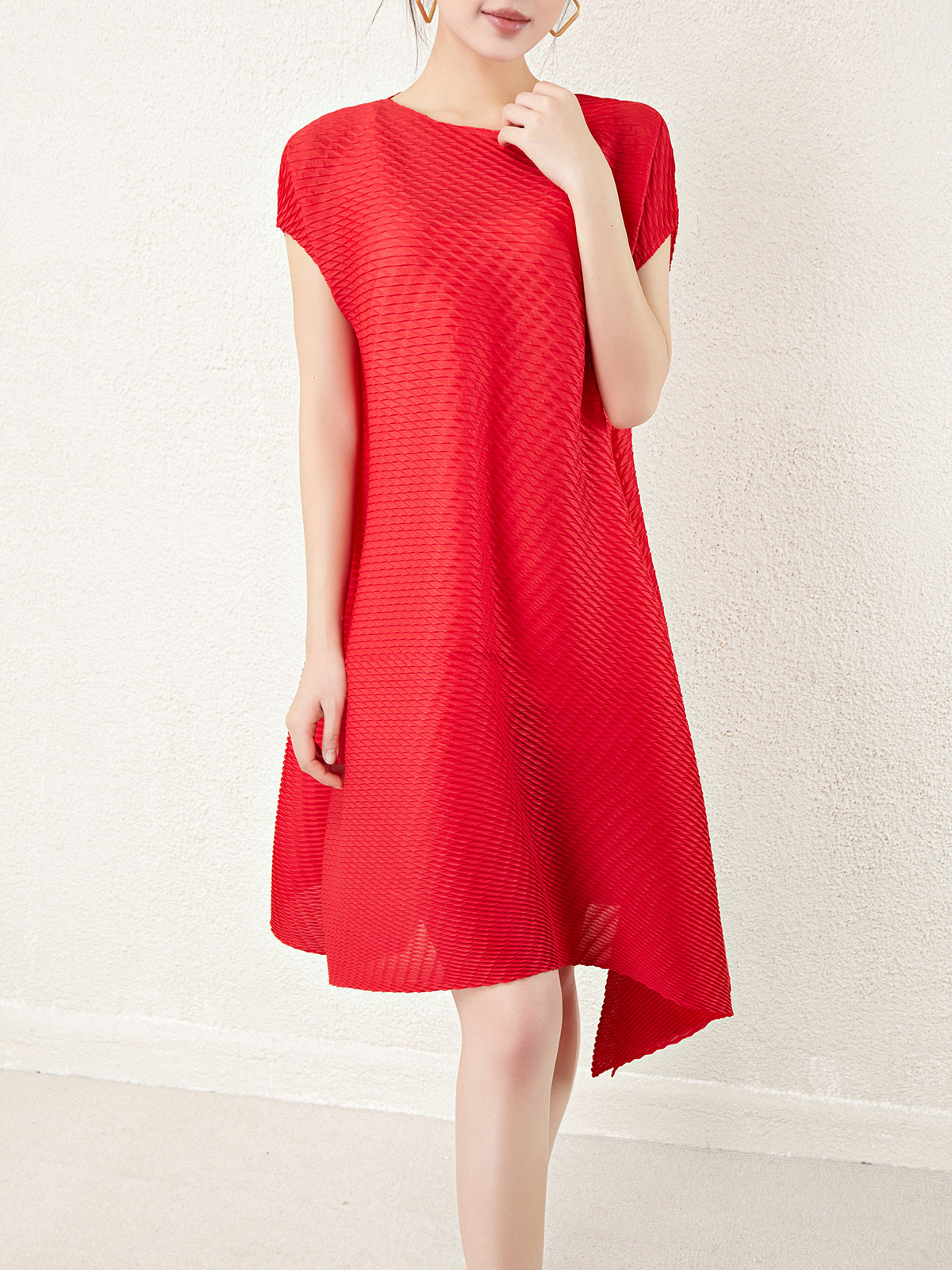 Korean Style Simple High-end Sense dress Spring and Summer New Style Elegant Loose Slimming plus size Skirt Irregular Skirt