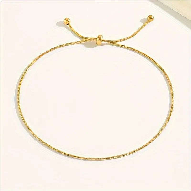 Picture of European and American style light luxury fashion simple wind anklet alloy niche design girls golden ball anklet wholesale