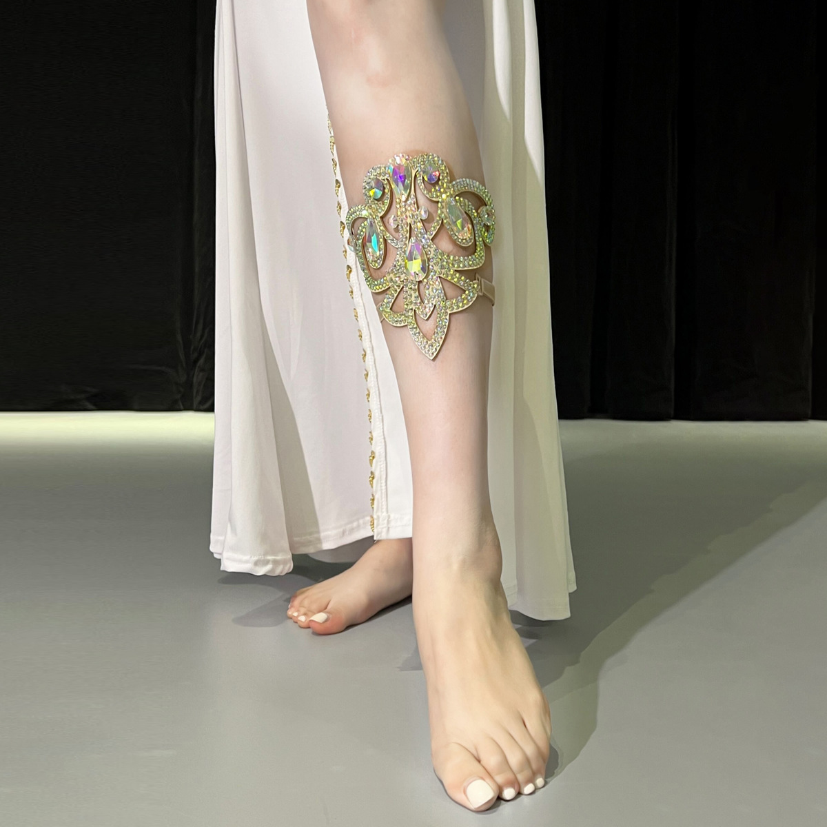 Dancer Belly Dance Foot Handmade Hot Drilling Watch Performance Foot Oriental Dance suit Necklace Accessories TL002