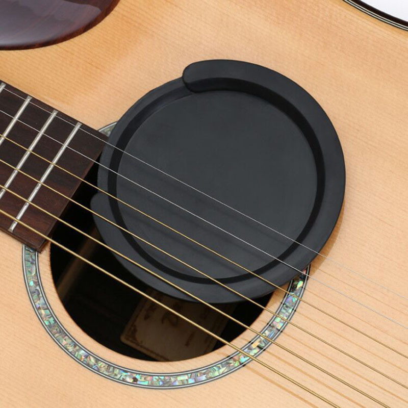 Picture of Wood Guitar Classical Folk Electric Box Sound Hole Cover Noise Reduction Anti-feedback Howling Dust Cover Sound Control Pad