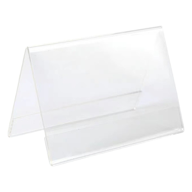 V-Shaped Multi-Spot High-End Double-Sided Transparent Crystal Conference Card Table Card Triangle Acrylic Table Card Wholesale