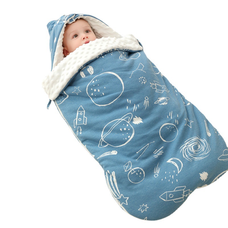 Picture of Yinxiuli Autumn and Winter Thickened Baby Pure Cotton Anti-Scare Sleeping Bag Baby Anti-kick Quilt Baby Bean Blanket Sleeping Bag Large Size