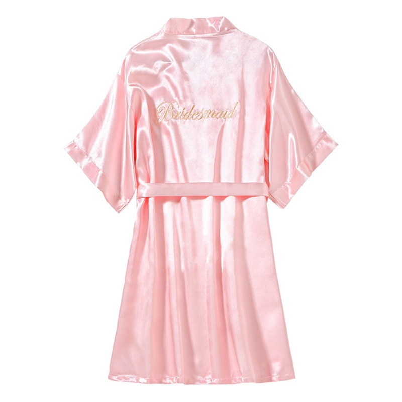 Morning gown wedding women's wedding silk birthday party nightgown lying red bride bridesmaid group gift ice silk pajamas