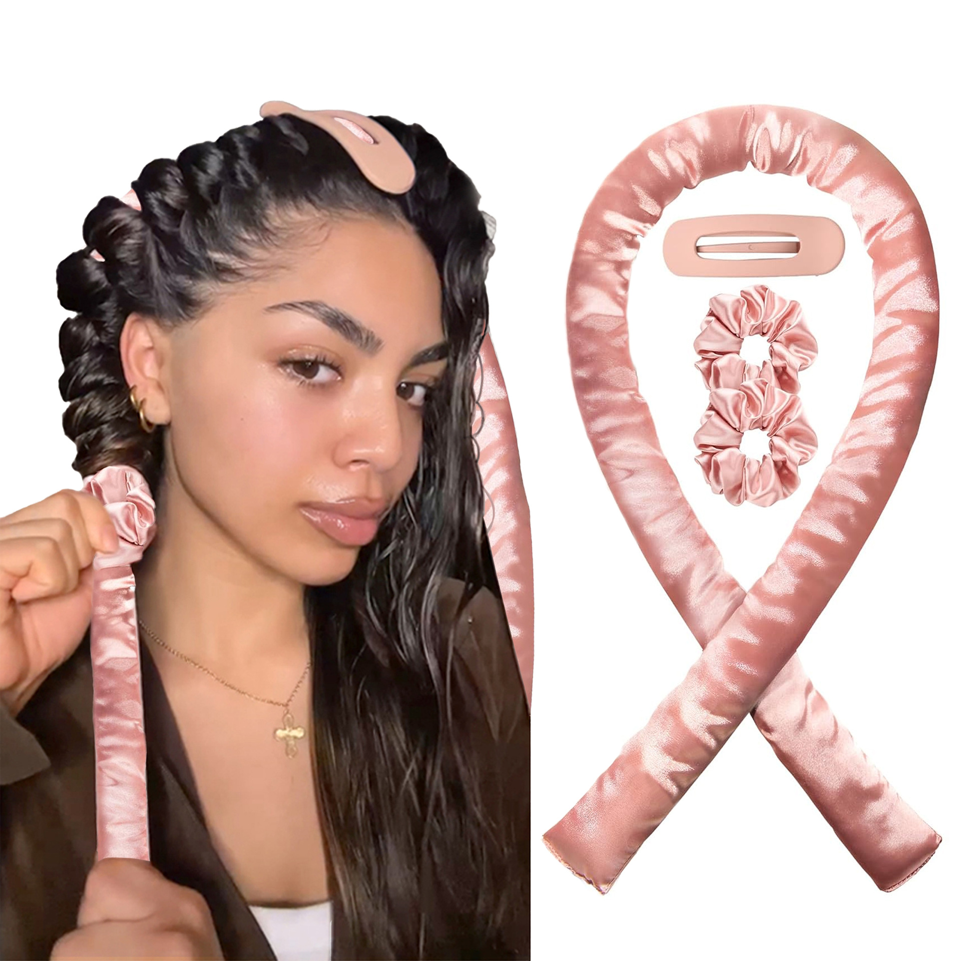Picture of Cross-border New Style Hair-free Sleep Bow Lazy High-end Soft Hair Coiler Silk Loam Ribbon Curling Stick