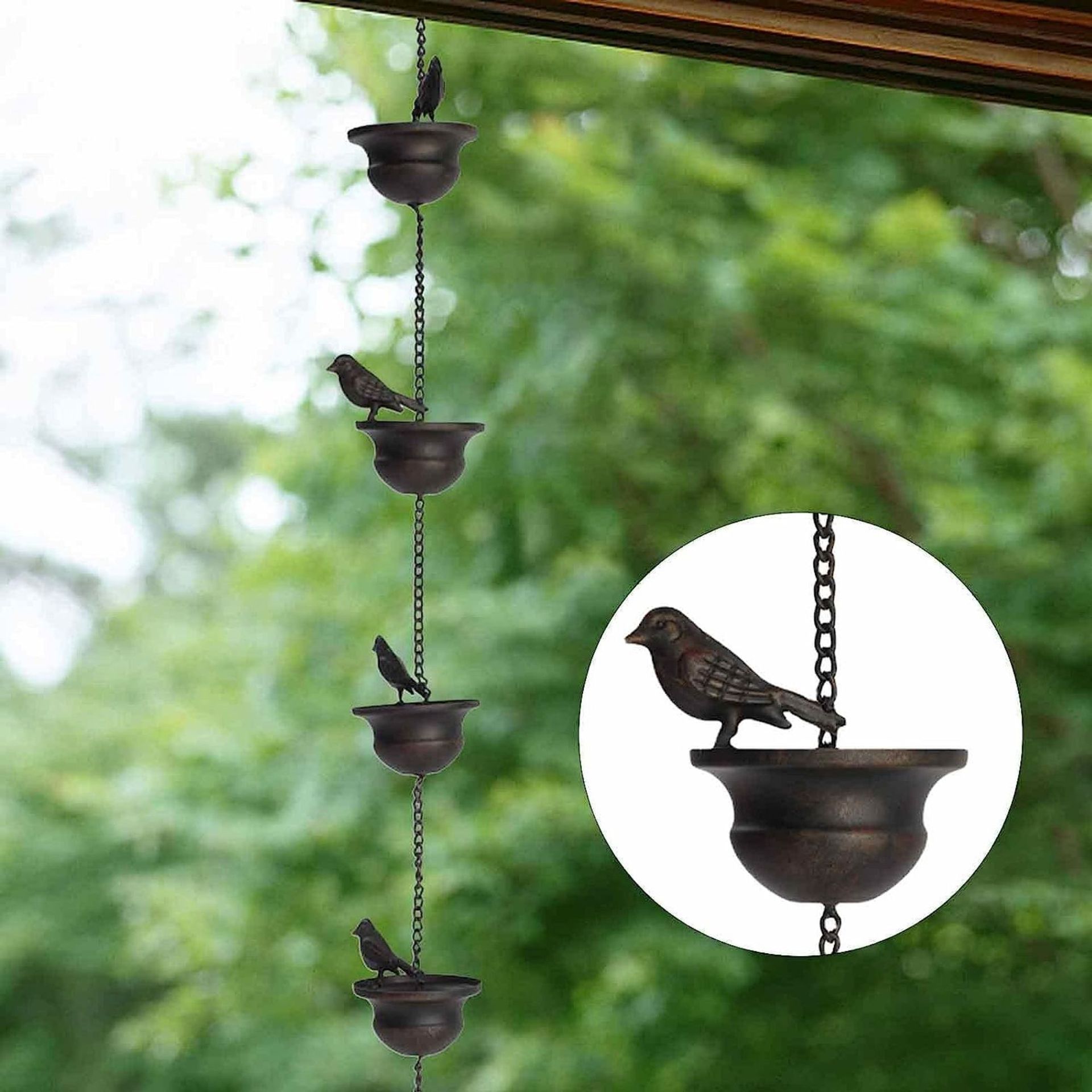 Cross Border Bird Wind Bell Iron Art Decoration Garden Outdoor Courtyard Retro Metal Hot Selling Pendant Crafts Rain Chain