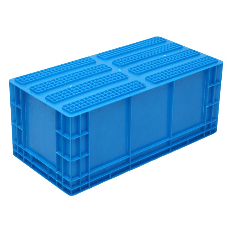Rectangular EU4833 logistics box turnover box 800*400*340 blue gray plastic box freight plastic box