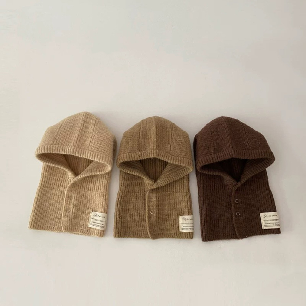 Children's Hat Scarf Integrated Shawl Hat Autumn and Winter South Korea Baby Travel Warm Neck Ear Guard Head Hat
