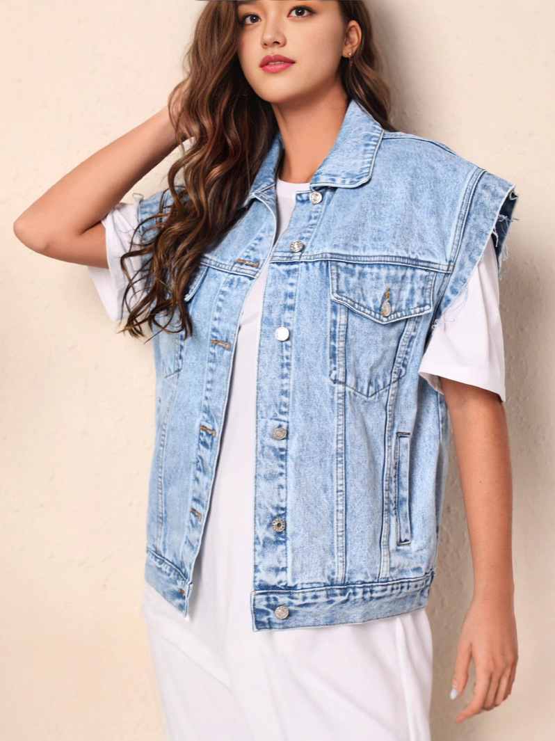 Picture of 2025 New Cross-Border European and American Popular Simple Style Casual Fashion Denim Jacket Vest