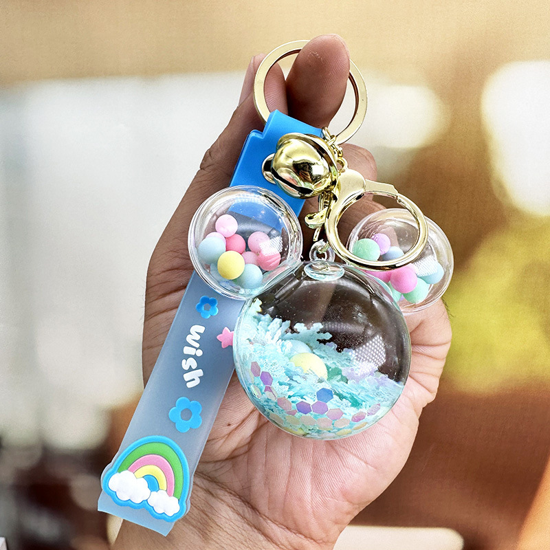 Picture of Internet Celebrant Cartoon Mickey Head Candy quicksand Key Chain Women's Exquisite Cute School Bag Pendant Couple's Bag Key Chain