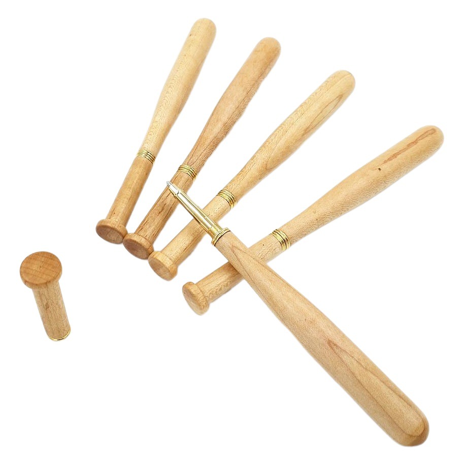 in stock wooden baseball ballpoint pen black refill 1.0 wooden gift pen batch LOGO stable