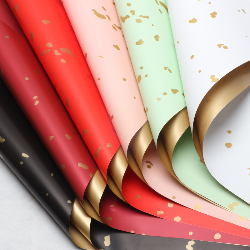 Hua Xi sprinkle gold gilt paper flower wrapping paper foreign trade wholesale waterproof floral materials flower shop bouquet wrapping paper