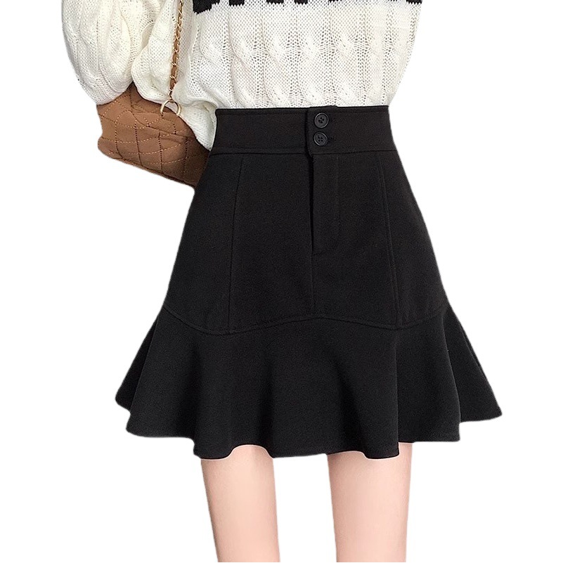 Winter skirt 20 short skirt new fishtail skirt 23 high waist skirt A- Line skirt autumn and winter skirt Women's annual hip skirt suit