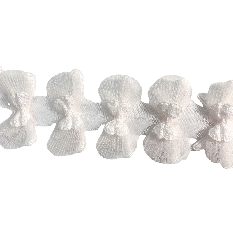 Fabric three-dimensional 3-layer accessories DIY children's clothing materials decorative fabrics handmade gauze lace pleated lace